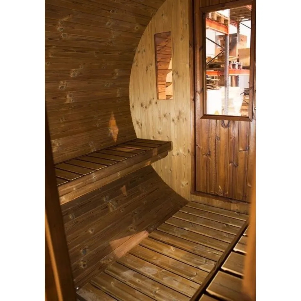 Tynnyrisauna SpaDealers vaakamalli Ø200x260cm lämpöpuu