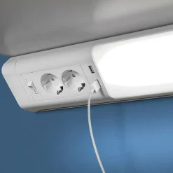 Työpistevalaisin Elektra LED 10 W 2xUSB-paikka 2xPistokepaikka 799 mm
