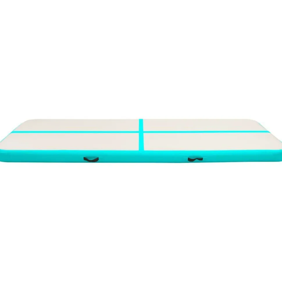 Täytettävä voimistelumatto pumpulla 400x100x15 cm PVC vihreä