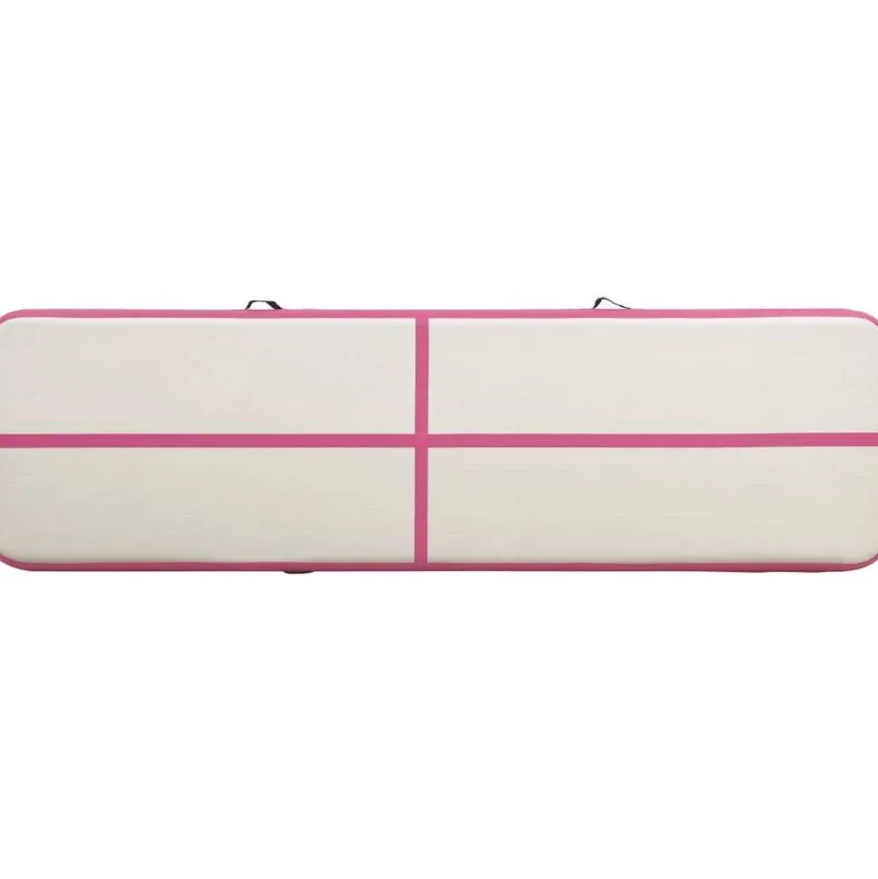 Täytettävä voimistelumatto pumpulla 600x100x15 cm PVC pinkki