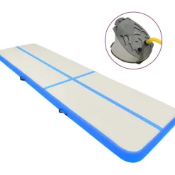 Täytettävä voimistelumatto pumpulla 600x100x15cm PVC sininen