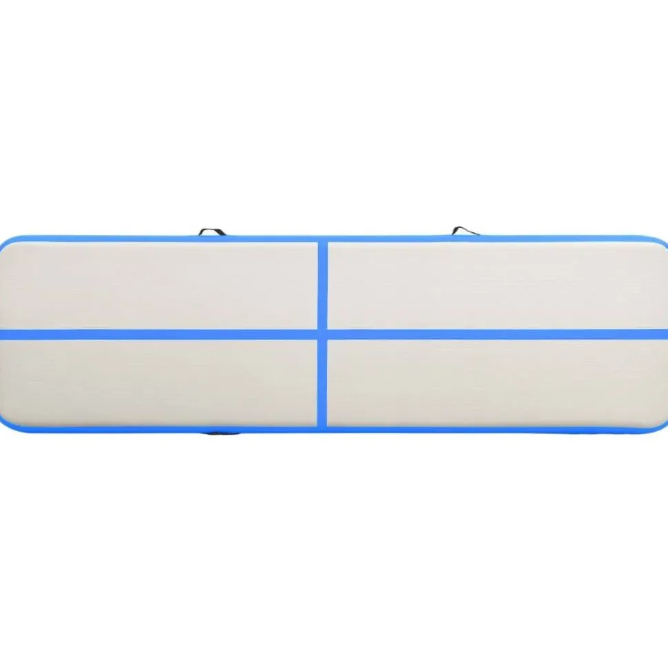 Täytettävä voimistelumatto pumpulla 700x100x15cm PVC sininen