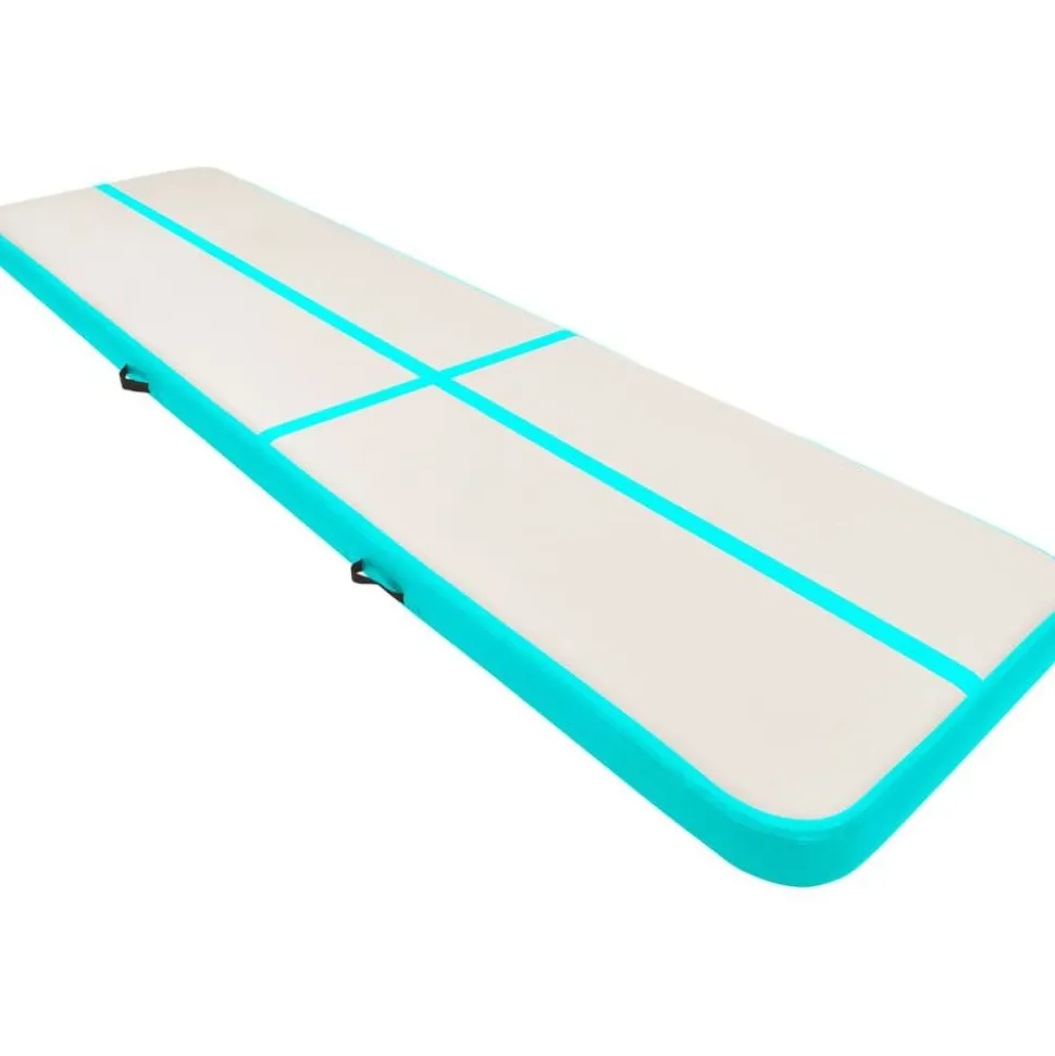 Täytettävä voimistelumatto pumpulla 800x100x15 cm PVC vihreä