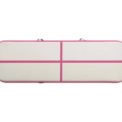 Täytettävä voimistelumatto pumpulla 500x100x20 cm PVC pinkki