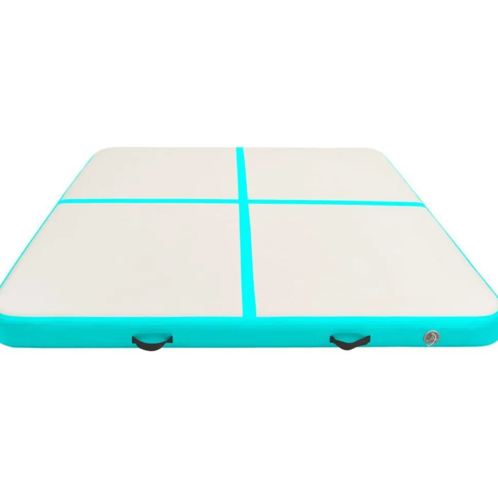 Täytettävä voimistelumatto pumpulla 200x200x15 cm PVC vihreä