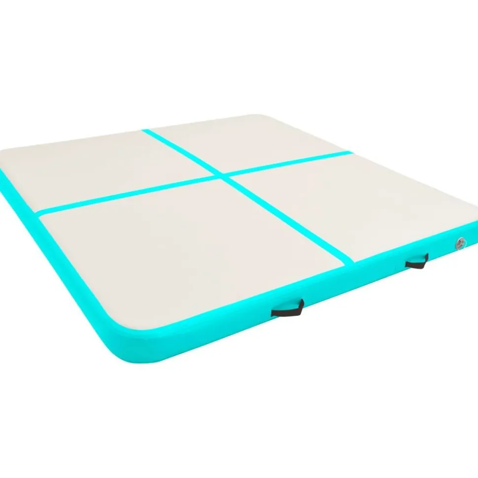 Täytettävä voimistelumatto pumpulla 200x200x15 cm PVC vihreä