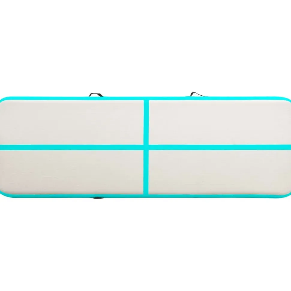 Täytettävä voimistelumatto pumpulla 400x100x20 cm PVC vihreä