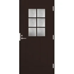 Ulko-ovi Oulux 6R Extra 9-10x21 karmi 115 mm RR32 tummanruskea