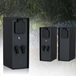 Ulkopistorasiapylväs hämärätunnistimella Paulmann Plug & Shine Rio, IP44, antrasiitti