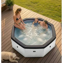 Ulkoporeallas Wave Spa Como, 6 hlöä, 90 suutinta, WiFi, kahdeksankulmainen, koottava, valkoinen