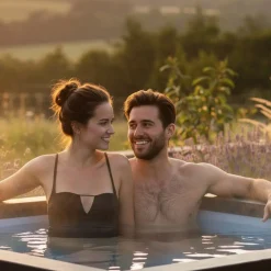 Ulkoporeallas Wave Spa Garda, 6 hlöä, 90 suutinta, WiFi, neliö, koottava, musta