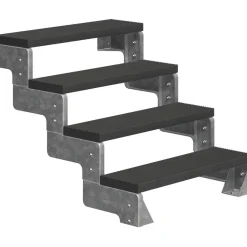 Ulkoportaat Dolle Gardentop Trimax yhdellä Nordic-kaiteella antrasiitti eri kokoja