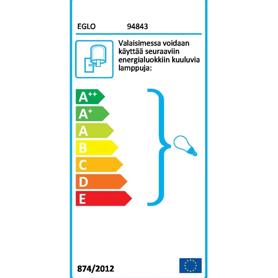 Ulkoseinävalaisin Eglo Hilburn 200x280mm musta läpinäkyvä 94843