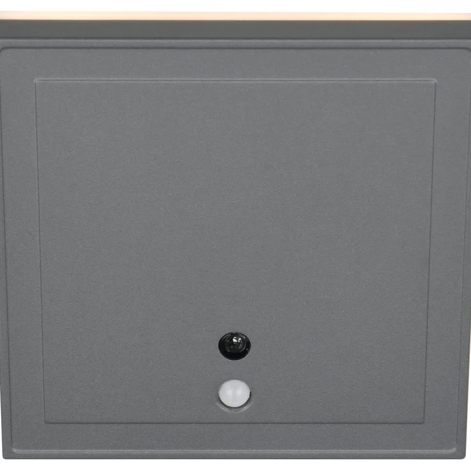 Ulkoseinävalaisin Trio Fortaleza LED 14x14cm ladattava liike- ja hämärätunnistin antrasiitti