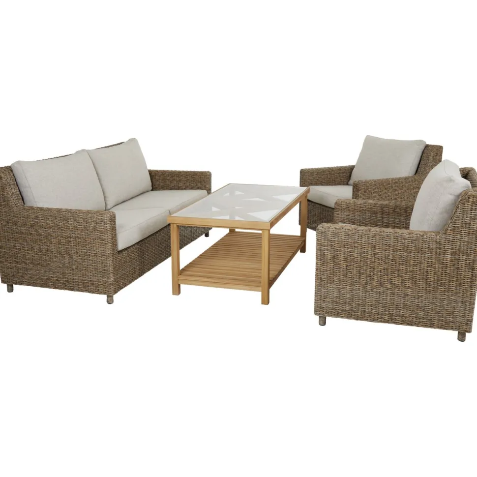 Ulkosohva Brafab Sandkorn, 2.5-istuttava, ruskea/beige