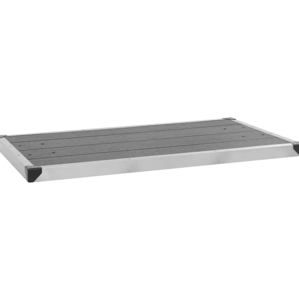 Ulkosuihkualusta WPC ruostumaton teräs 110x62 cm harmaa