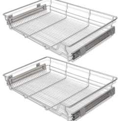 Ulosvedettävät ritilälaatikot 2 kpl 800mm hopea