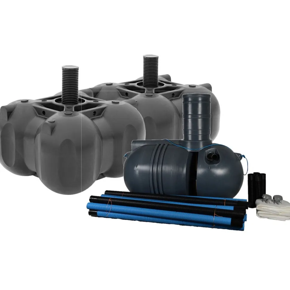 Umpisäiliöt kytkettynä Rotomon RM 5500 etusäiliö ja Rotomon RM 5500 + Imeytysjärjestelmä Rotomon RM Sako 2/1500