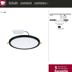 Upotettava LED-paneeli Paulmann VariFit Areo, IP44, Ø23cm, 16W, säädettävä värilämpötila, eri värejä