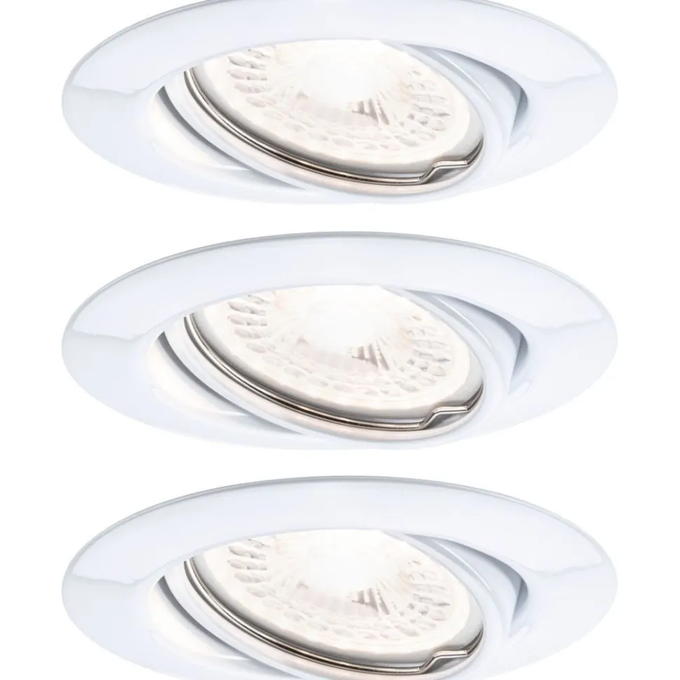 Upotettava LED-valaisin Paulmann Base, 3kpl, Ø90mm, GU10, 5W, 350lm, 3000K, himmennettävä, valkoinen