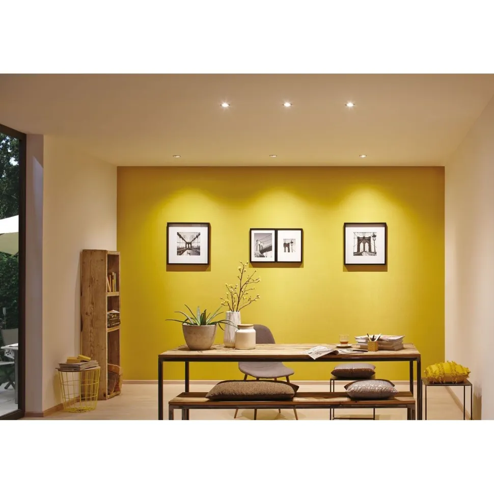 Upotettava LED-valaisin Paulmann Base, 3kpl, Ø90mm, GU10, 5W, 350lm, 3000K, himmennettävä, valkoinen