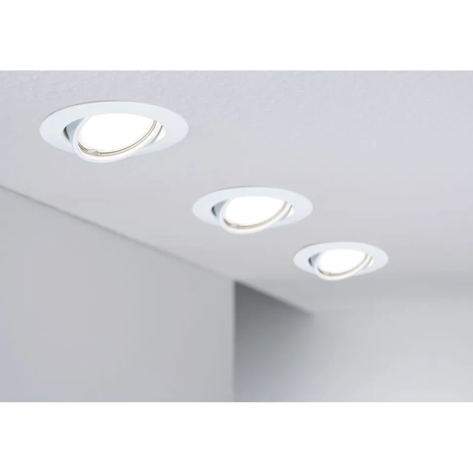 Upotettava LED-valaisin Paulmann Base, 3kpl, Ø90mm, GU10, 5W, 350lm, 3000K, himmennettävä, valkoinen