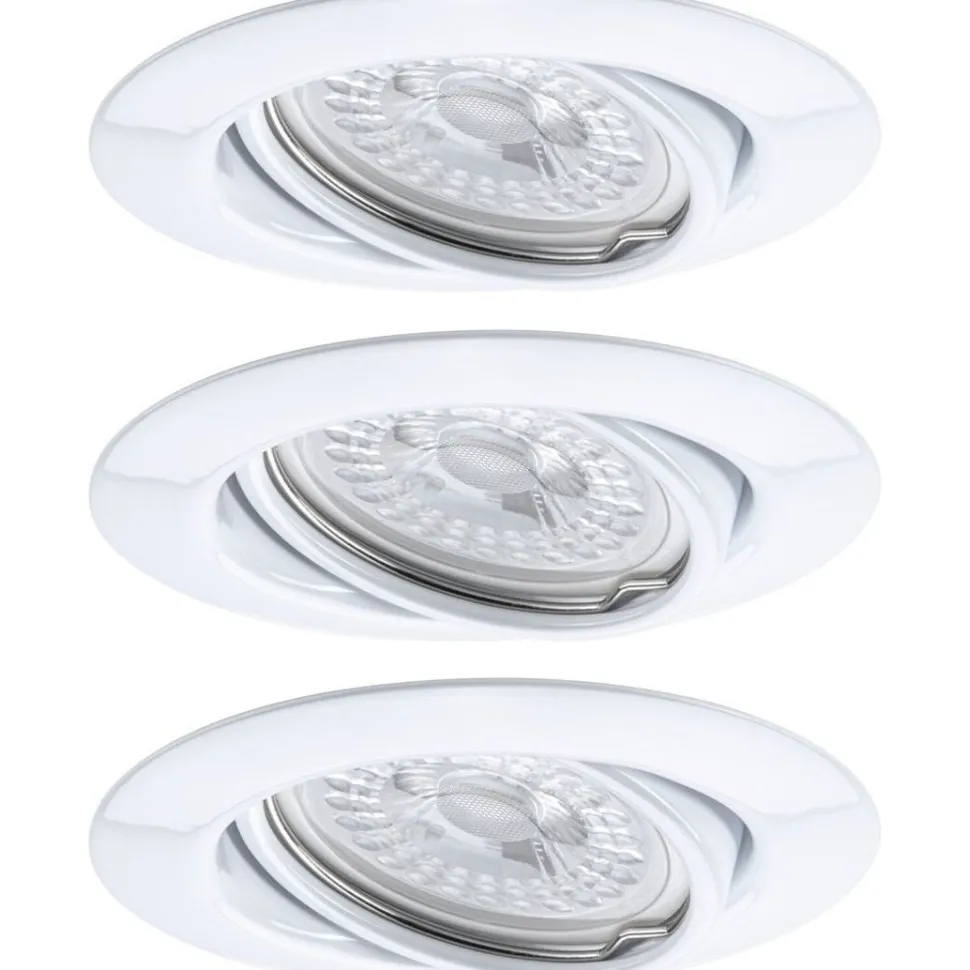 Upotettava LED-valaisin Paulmann Base, 3kpl, Ø90mm, GU10, 5W, 350lm, 3000K, himmennettävä, valkoinen