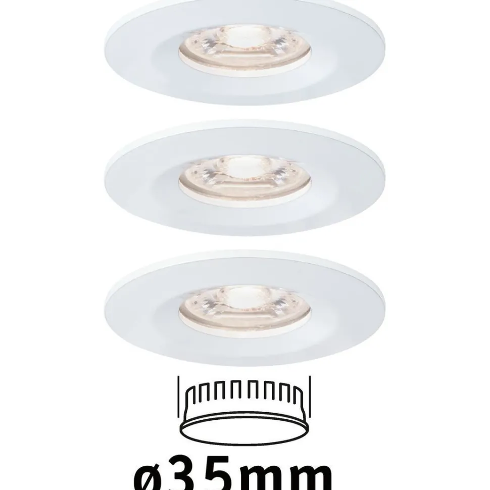 Upotettava LED-valaisin Paulmann Nova Mini Coin Rigid, 3kpl, IP44, Ø65mm, 4W, 310lm, 2700K, eri värejä