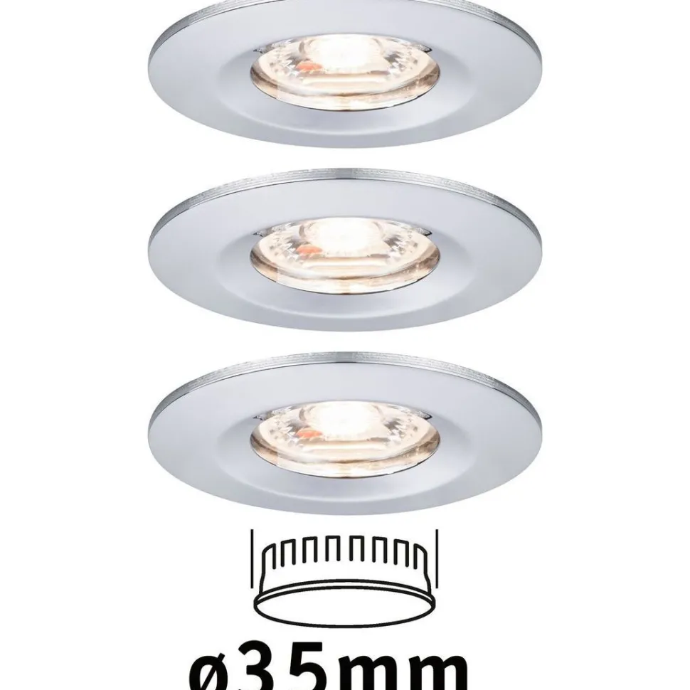 Upotettava LED-valaisin Paulmann Nova Mini Coin Rigid, 3kpl, IP44, Ø65mm, 4W, 310lm, 2700K, eri värejä