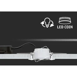 Upotettava LED-valaisin Paulmann Nova Mini Coin Rigid, 3kpl, IP44, Ø65mm, 4W, 310lm, 2700K, eri värejä