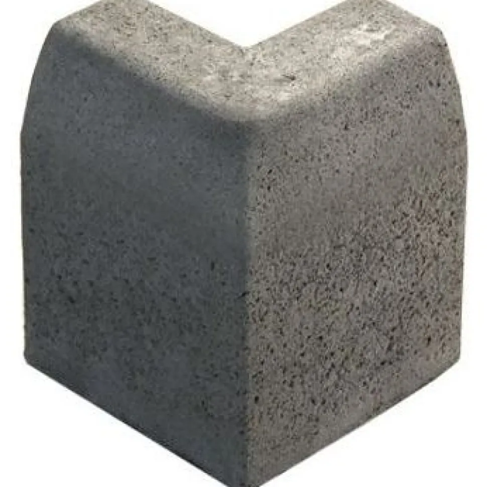 Upotettava reunakivi Rudus J12 kulma 90° kupera 500x110x300 mm sileä harmaa