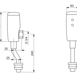 Urinaalin huuhtelulaite Oras Electra 6568Z kosketusvapaa Bluetooth