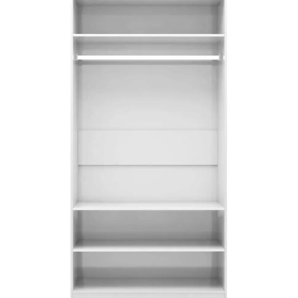 Vaatekaappi korkeakiilto valkoinen 100cm lastulevy