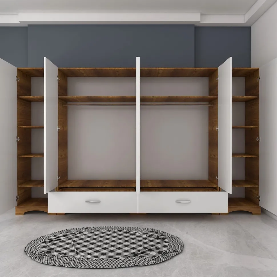 Vaatekaappi Linento Furniture F4-498, leveys 243cm