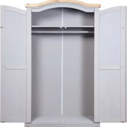 Vaatekaappi Meksikon mänty Corona-sarja 2 ovea harmaa 52cm