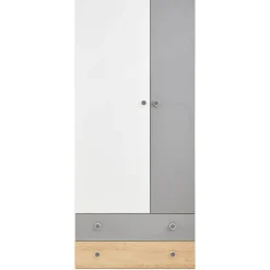 Vaatekaappi Nomla PIXEL SYSTEM PX3, 80x190cm, valkoinen/harmaa