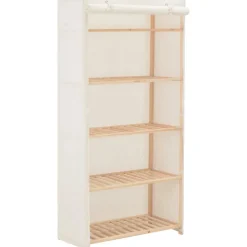 Vaatekaappi valkoinen 79cm kangas