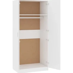 Vaatekaappi valkoinen 80cm lastulevy