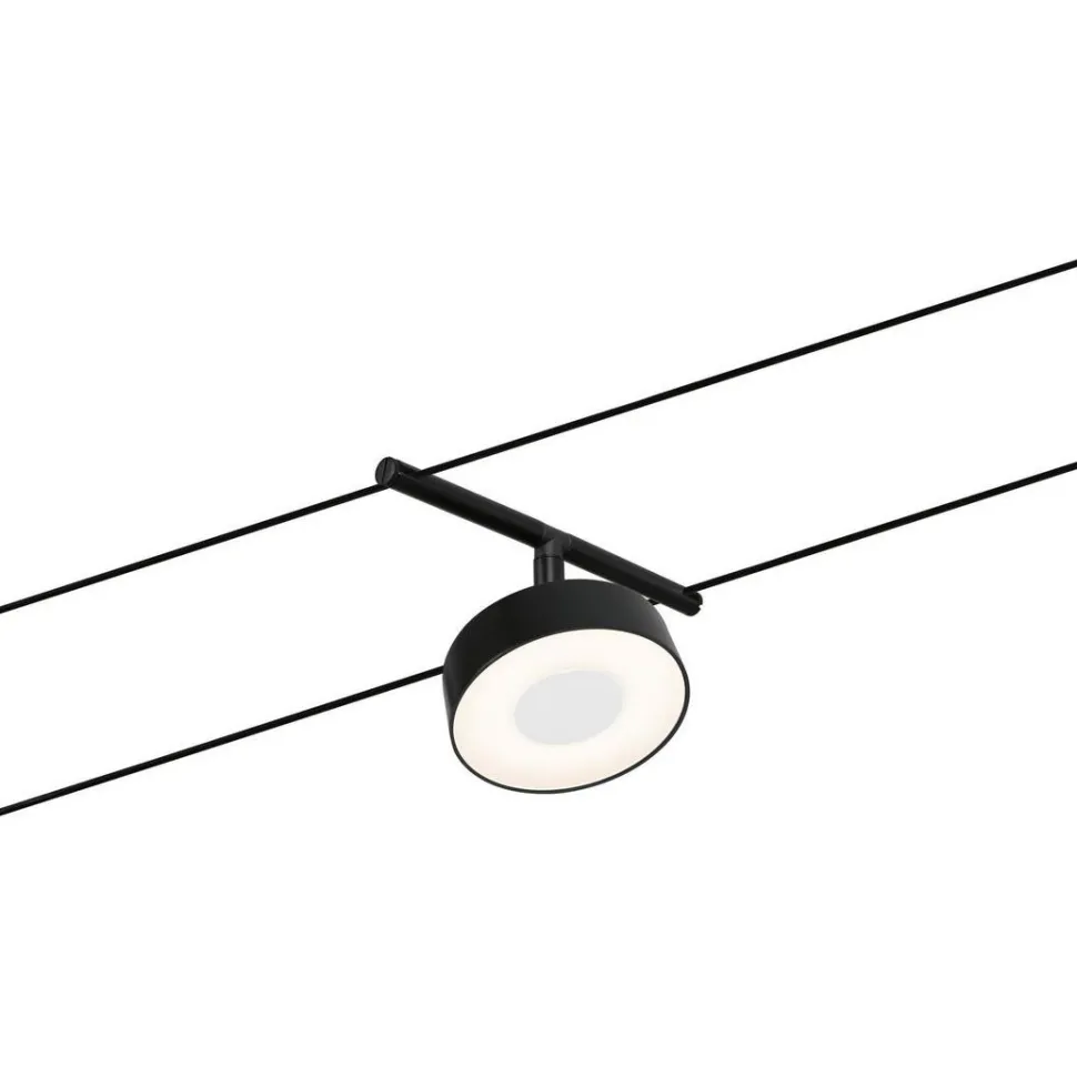 Vaijerivalaisin Paulmann CorDuo RoundMac, 200lm, 4.5W, 3000K, 12V, mattamusta/kromi