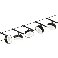 Vaijerivalaisinsetti Paulmann CorDuo Circle, 5x180lm, 5x5W, 3000K, 230/12V, eri värejä