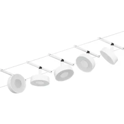Vaijerivalaisinsetti Paulmann CorDuo Circle, 5x180lm, 5x5W, 3000K, 230/12V, eri värejä
