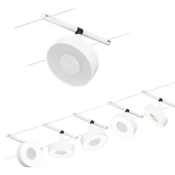 Vaijerivalaisinsetti Paulmann CorDuo Circle, 5x180lm, 5x5W, 3000K, 230/12V, eri värejä