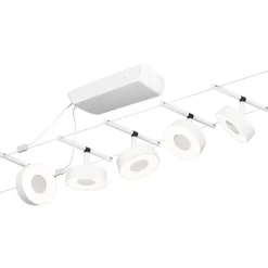 Vaijerivalaisinsetti Paulmann CorDuo Circle, 5x180lm, 5x5W, 3000K, 230/12V, eri värejä