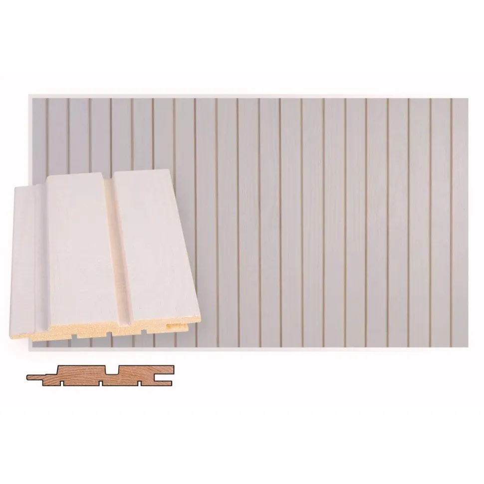 Valeurapaneeli Maler STS-5, 14x95x2985mm, mänty, ympäripontattu, PN, valkolakattu