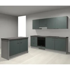 Valmiskeittiö Ideal Keittiöt, I-malli saarekkeella
