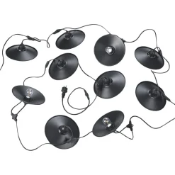 Valoketju Trio Chain 6.5m 10xE27 varjostimilla mattamusta