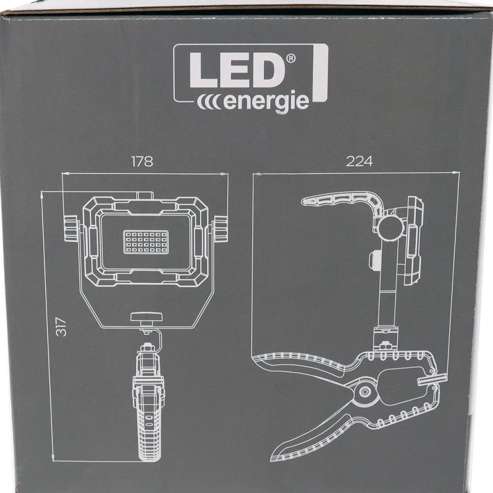 Valonheitin LED Energie, 20W, 1700lm, IP44, puristimella, keltainen