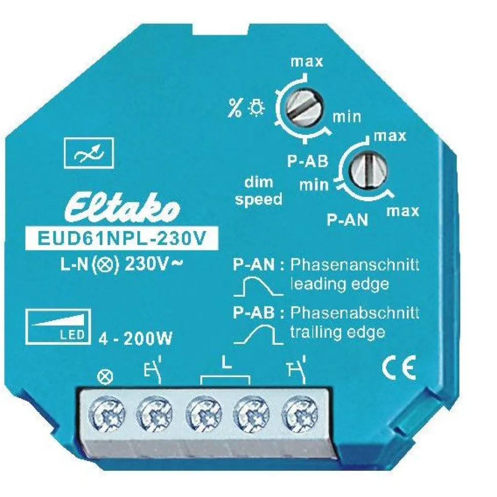 Valonsäädin/painikehimmennin Eltako EUD61NPL-230V ilman N-johdinta