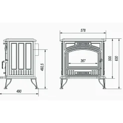 Valurautatakka Elisabeth, 8kW, 130kg