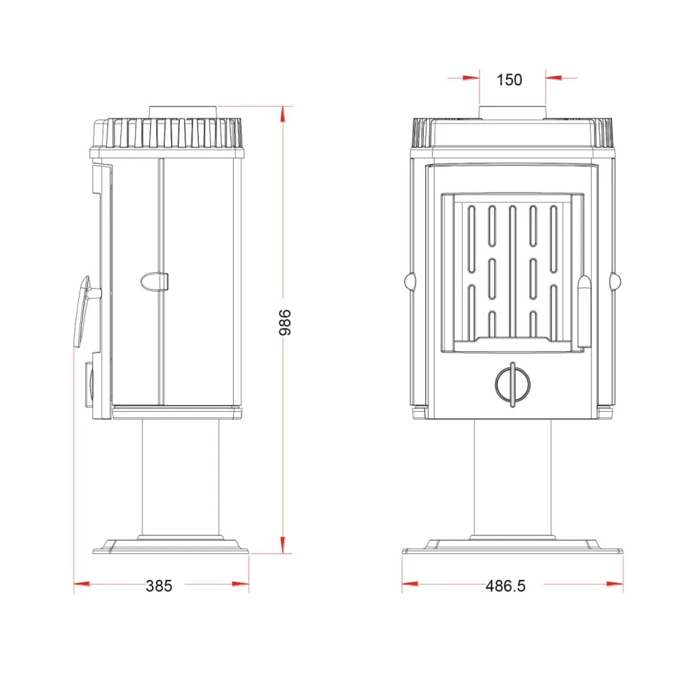 Valurautatakka Invicta Mesnil 8 kW 88 kg